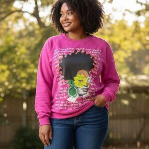 Black History Month "My Voice My Power" Sweatshirt Pride and Culture Womens Sz M